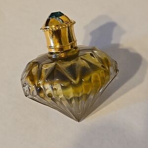 Faberge Grace De Monaco Elegant Gold and Clear Perfume Bottle With Jewel Top New